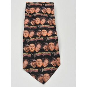 Ralph Marlin The Three Stooges Mens Vintage Novelty Necktie Black Graphic Print